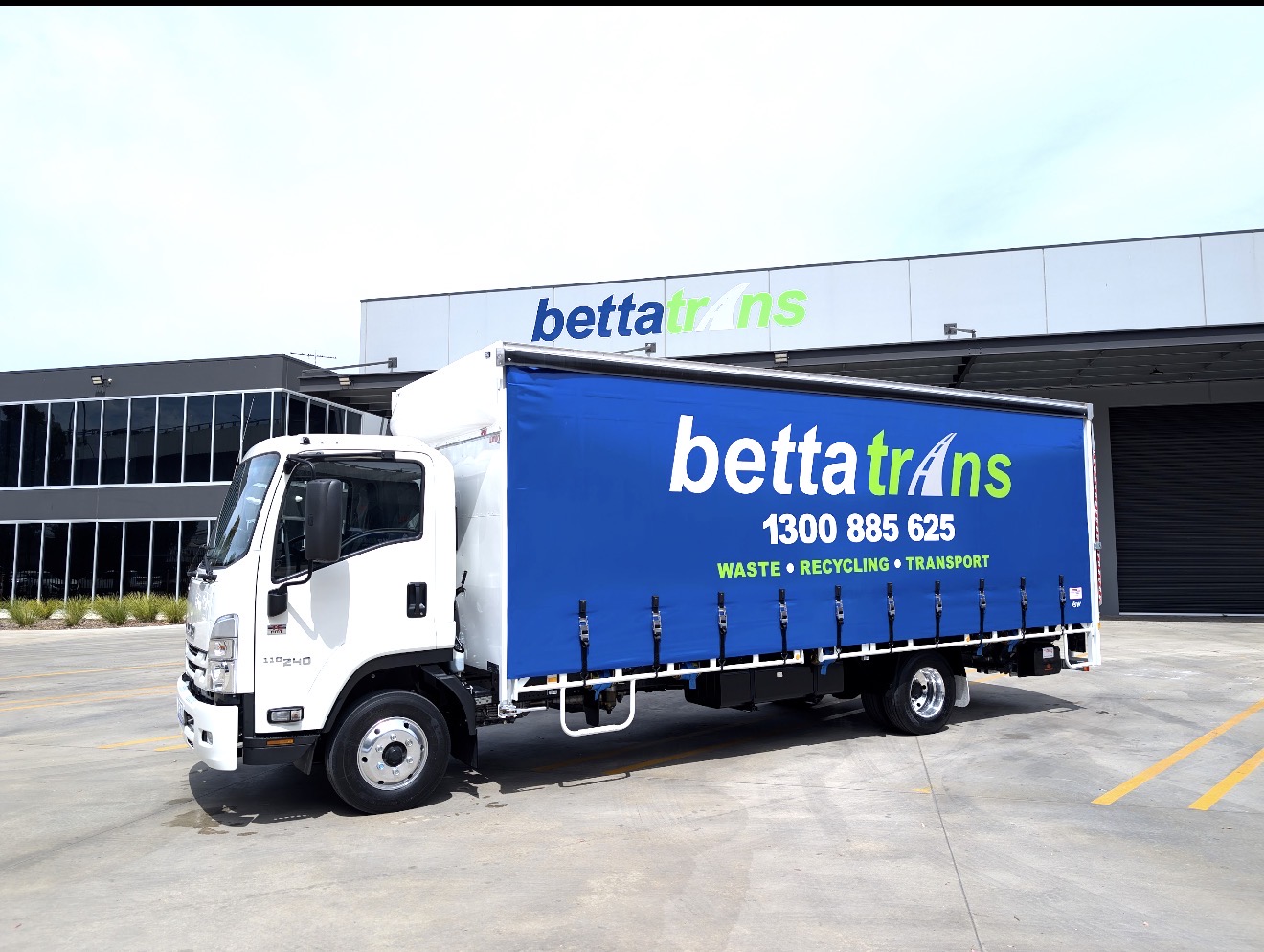 Bettatrans tautliner curtainsider truck parked at the Wingfield depot
